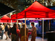 Rocket Canopy pop up tent with Illumipeak integrated tent lighting installed at homecoming game